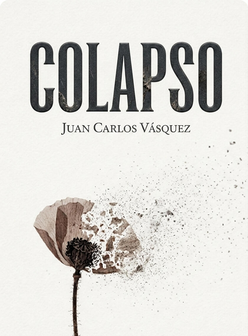 EVIDENCIA_06: COLAPSO (POESÍA COMPLETA) "Portada del libro Colapso de Juan Carlos Vásquez. Poesía completa que reúne textos escritos en Valencia, Nueva York, Miami y Barcelona. Una cartografía de la pérdida, la migración y la reconstrucción del ser."