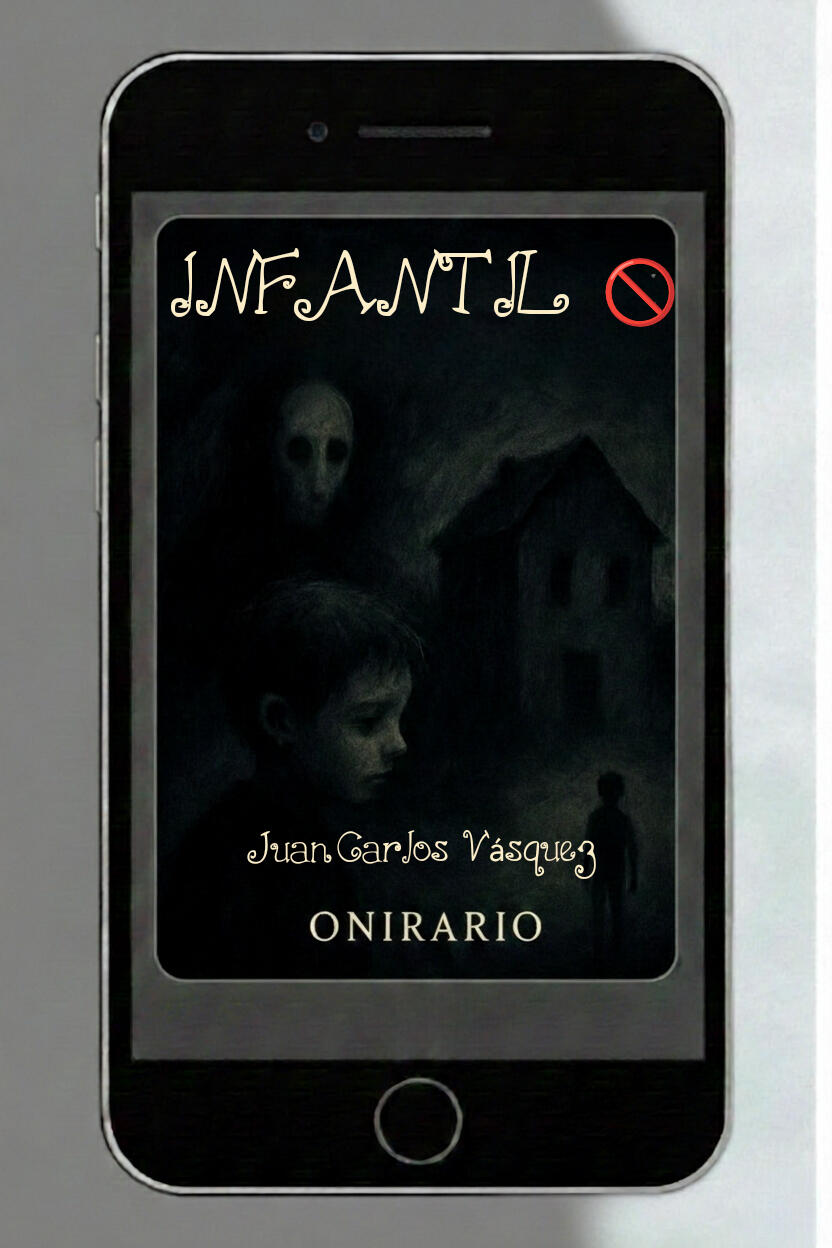 "Portada del libro Infantil de Juan Carlos Vásquez. Relatos breves de suspenso psicológico y realismo sucio. Un archivo sobre el subconsciente y lo siniestro en el hogar, publicado en Valencia, 2025."